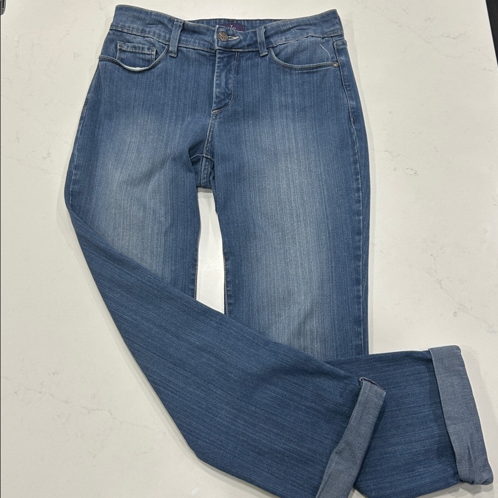 NYDJ Classic Blue Cropped Cuffed Jeans - Picture 3 of 9